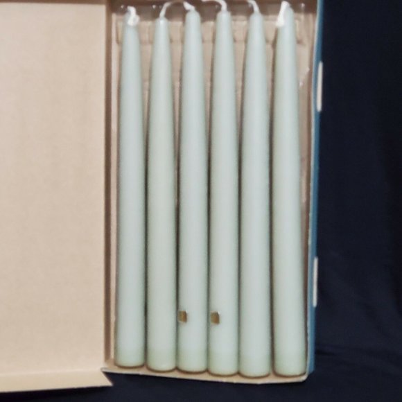 Partylite Unscented Sage P0794 Dinner Taper Candles 6 pack 12" USA
